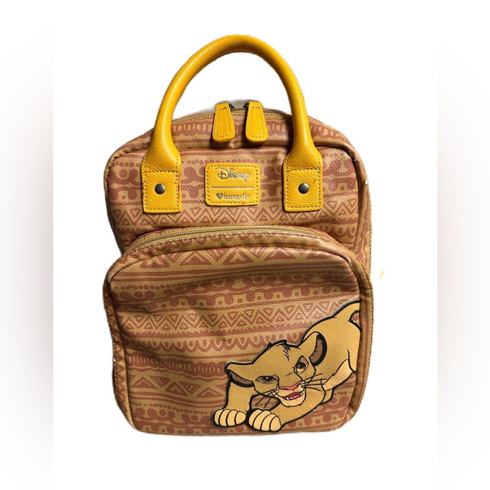 Loungefly Disney The Lion King Simba Backpack Yellow Gold Top Handle Read